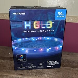HGLO Inflatable LED Triple Ring Pool, 59" Diameter, LED with Flashing Mode